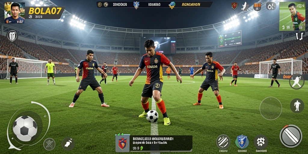 Tampak menarik dari gameplay <strong>BOLA07</strong> dengan manajemen tim yang mendalam.