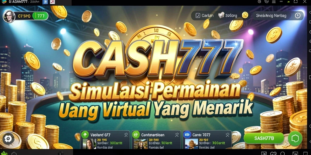 Screenshot utama menunjukkan gameplay menarik dari CASH777 di dunia simulasi.