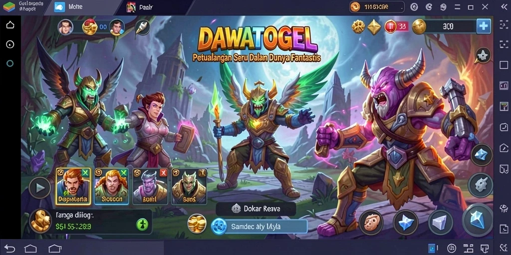 Screenshot gameplay DAWATOGEL menampilkan aksi petualangan yang mendebarkan.