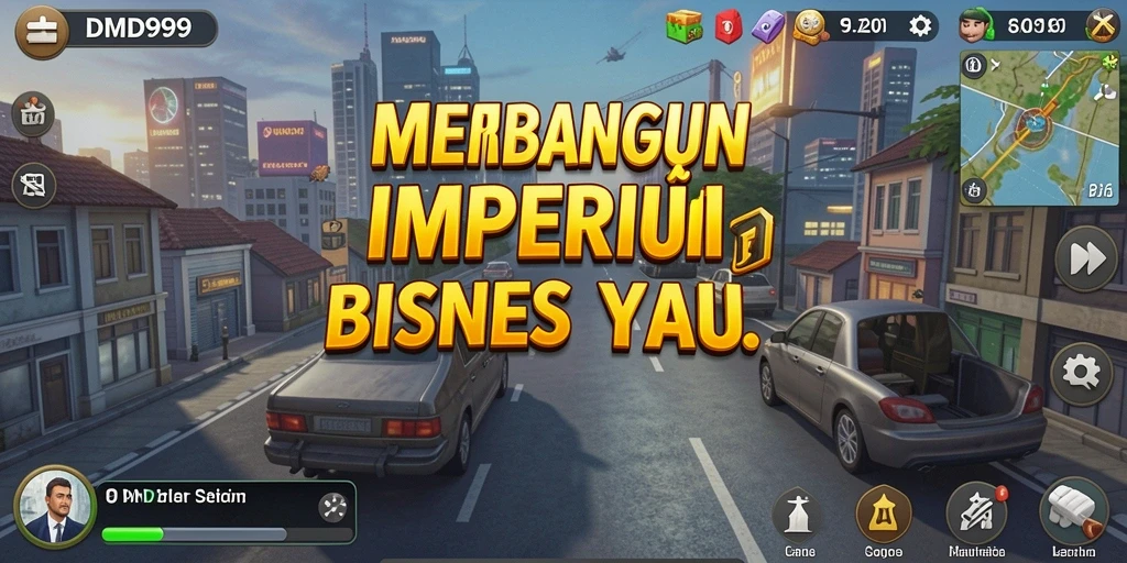 Tangkapan layar gameplay DMD999 menunjukkan keseruan membangun bisnis Tycoon.