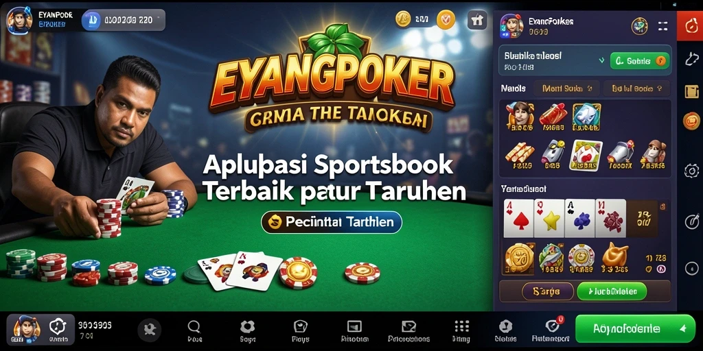 Tampilan utama gameplay EYANGPOKER dengan pilihan taruhan olahraga.
