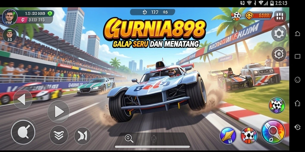 Tampilan gameplay KURNIA898 yang penuh aksi dan balapan menegangkan.