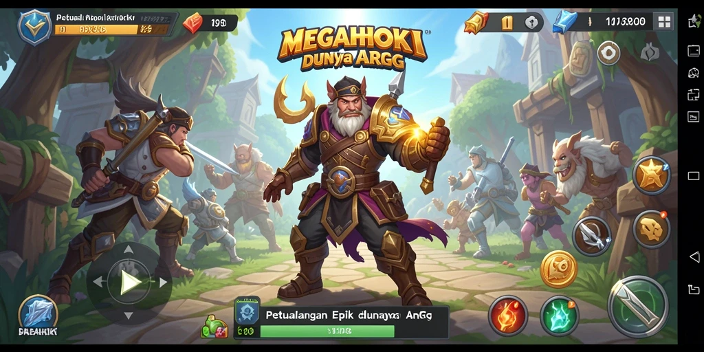 Tampilan gameplay dinamis di MEGAHOKI dengan aksi ARPG yang intens.
