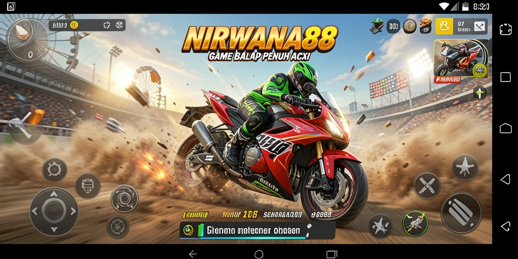 Gambaran gameplay balapan yang seru di NIRWANA88.