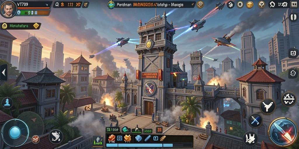 Tampilan gameplay menara pertahanan yang strategis dan menarik.