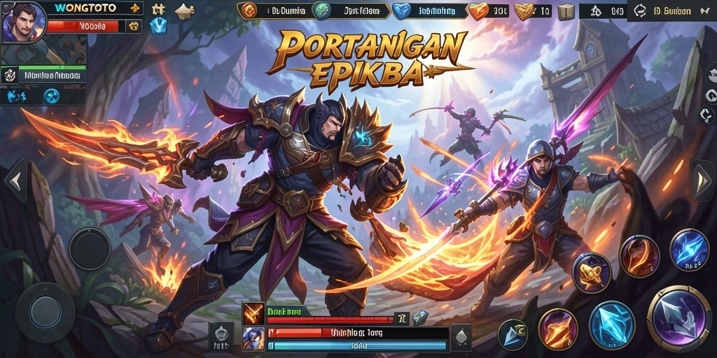 Screenshot WONGTOTO menampilkan aksi seru di arena MOBA.